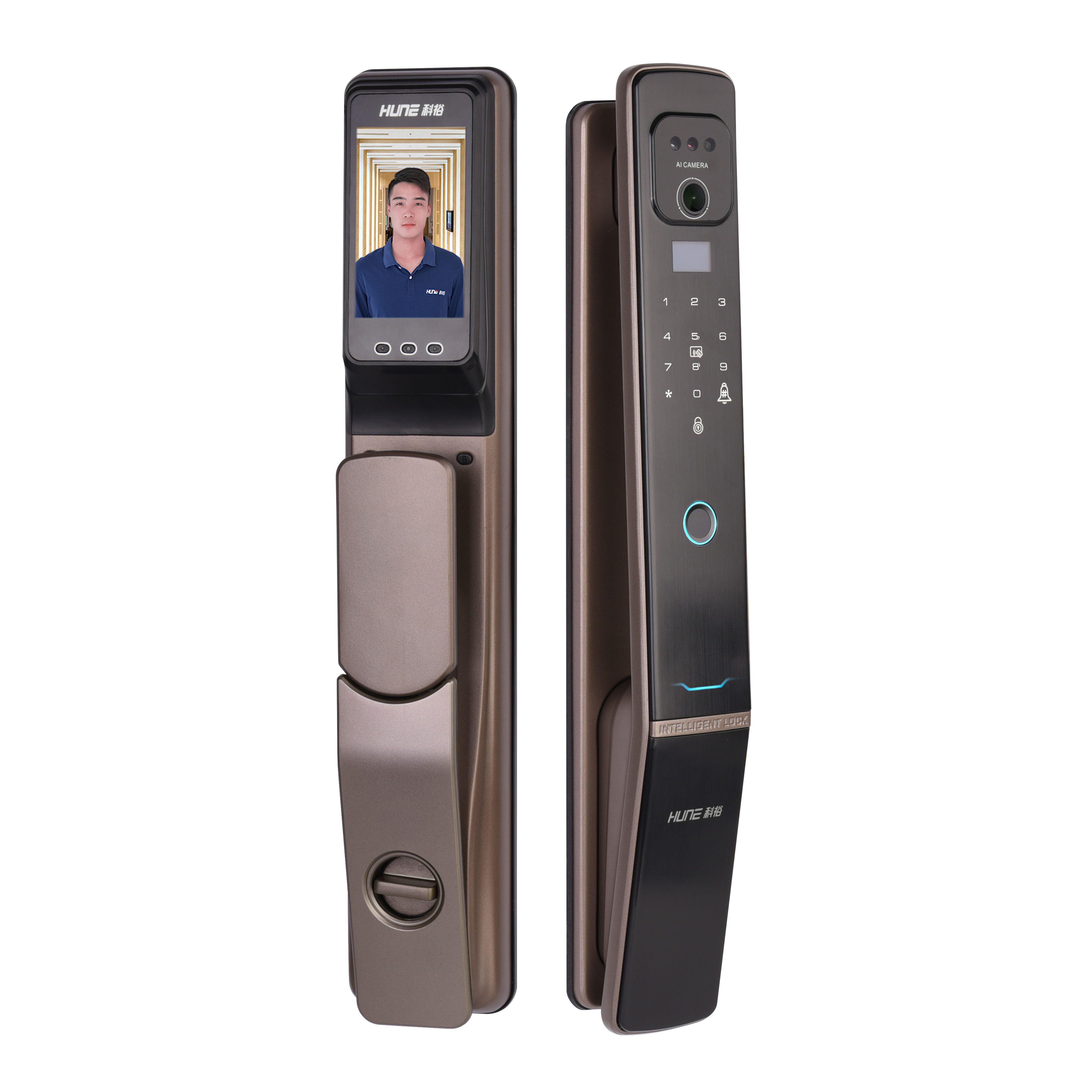 Face recognition ID camera Finger Touch Screen Password Lock Security Electronic Outdoor Keyless Biometric Fingerprint Door Lock