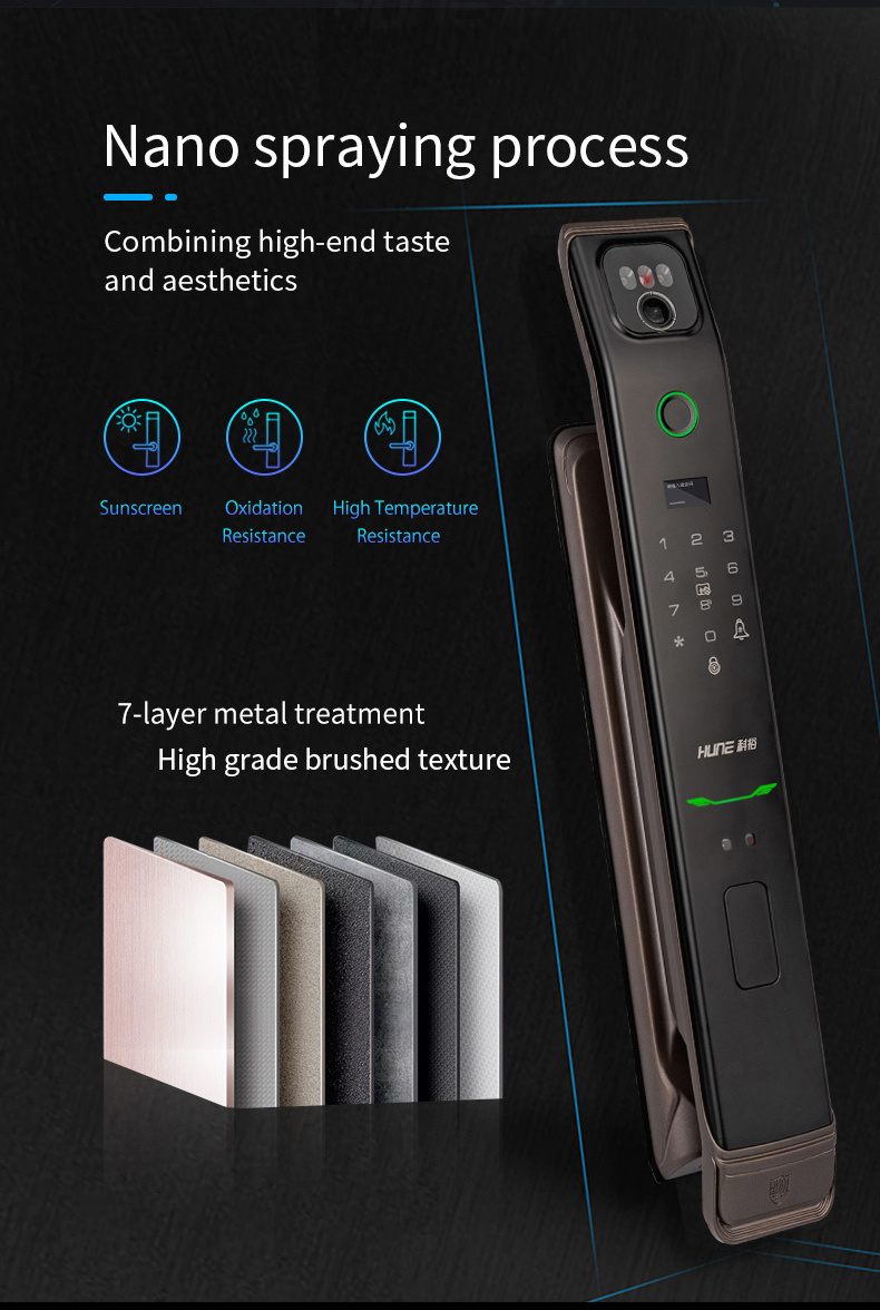 High Quality Smart 3D Face Recognition Biometric Fingerprint Door Lock Security Fully Automatic Smart Door Lock