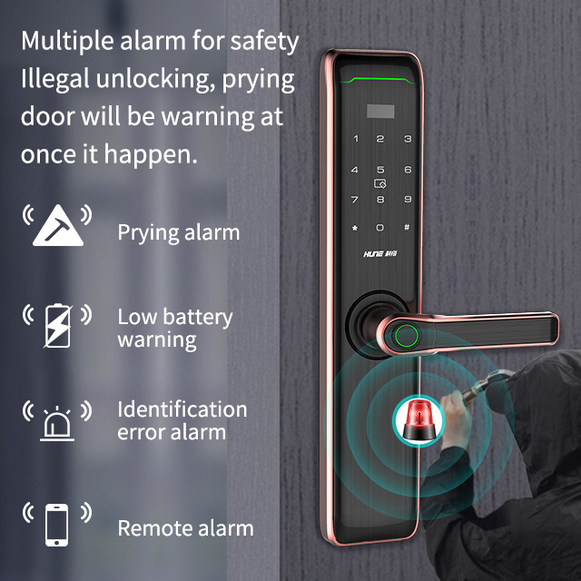 Wifi remote phone APP digital anti-thief fingerprint smart  door lock