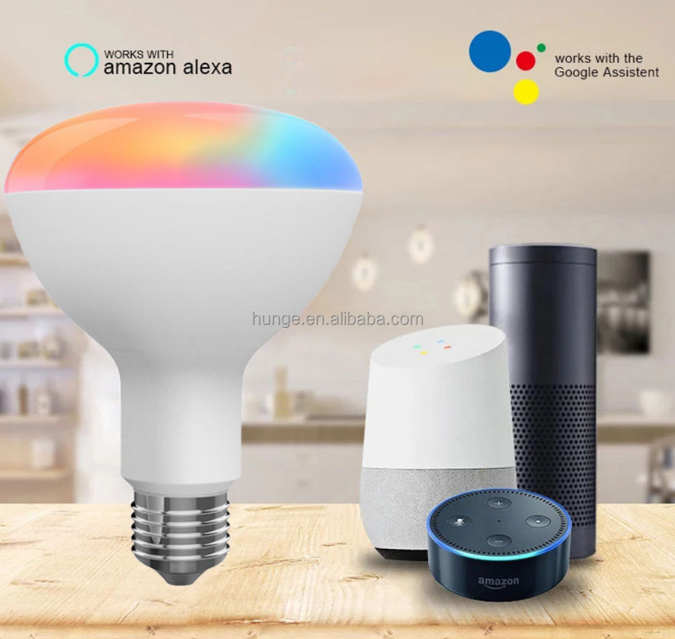 corpereal tuya zigbee 3.0 smart led light bulbs 10W br30 e27/e26/b22 base rgbcw dimmable bulb work with alexa/google home