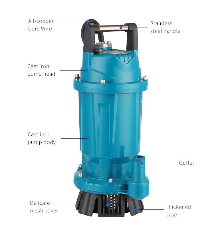 QDX Aluminum shell 20hp 24 hours With Float Switch  centrifugal submersible water Pumps