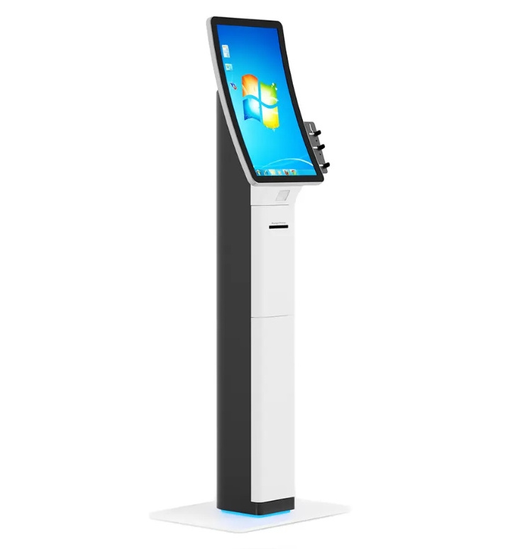 23.6 inch touch curved screen self service food ordering kiosk information checking payment terminal kiosk