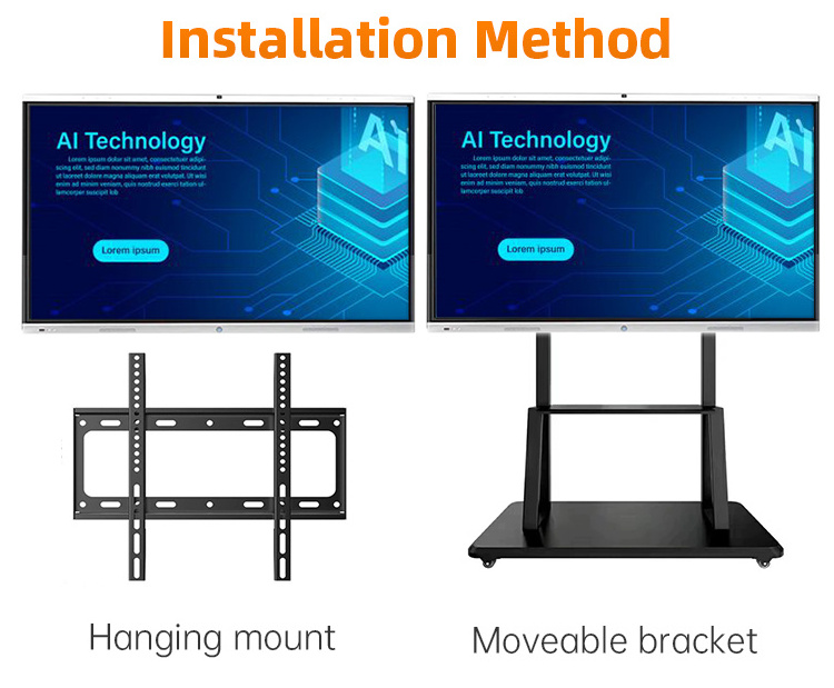 55 65 75 86 98 inch 4K interactive whiteboard smart tv board all in one interactive screen panel LED Flat Panel for classroom