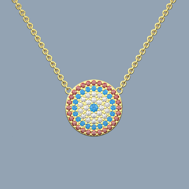 Evil-Eye Necklace Jewelry Pendant Gold Plated Stainless Steel Pendants Charm 18k Kolye