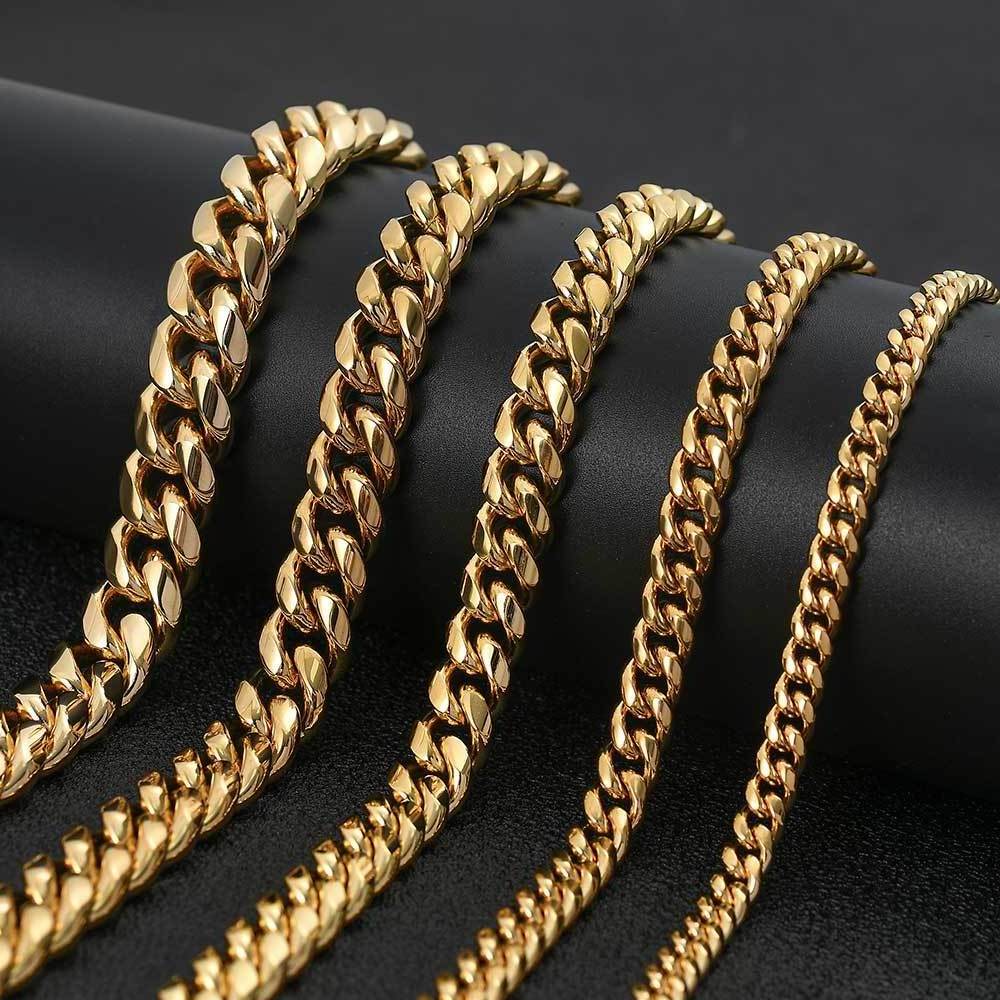 Gold Plated Stainless Steel Cuban Chains