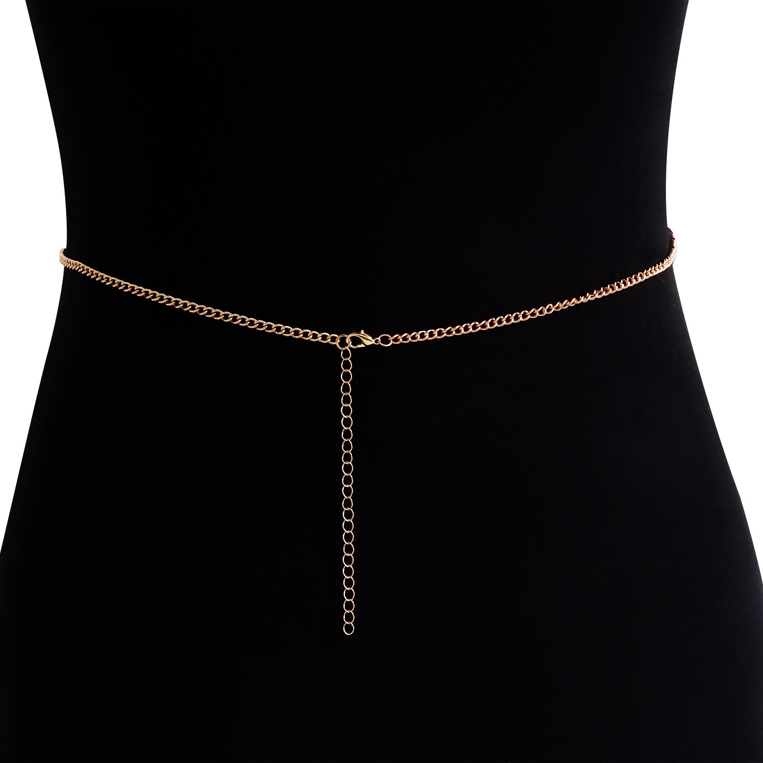 Classic Diamond Neck to Waist  Body Chain One String Gold /Rhodium Plated