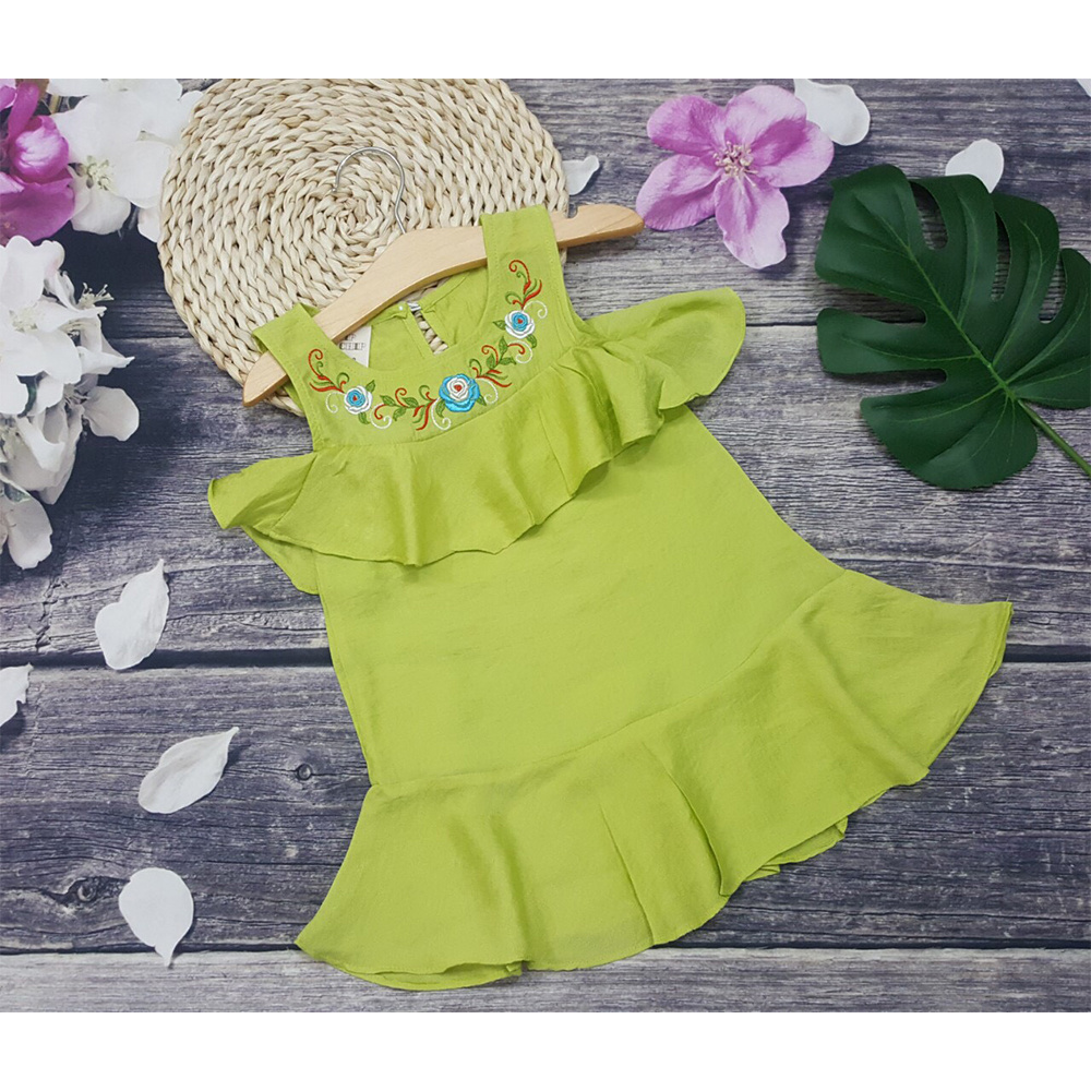 Made In Vietnam - Summer flower girls smocked dresses smocking floral ruffles cotton kids clothing wholesale