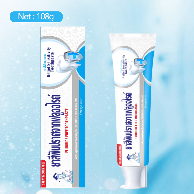 AHQ Relief Sensitivity Fluoride-Free Toothpaste Thai version protect sensitive teeth 108g OEM/ODMservice toothpaste manufacturer