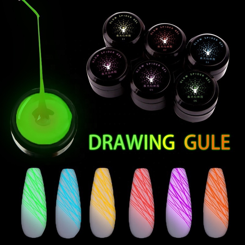 Luminous Drawing Elastic Drawing Glue Nail Gel Glow In The Dark Spider Glue