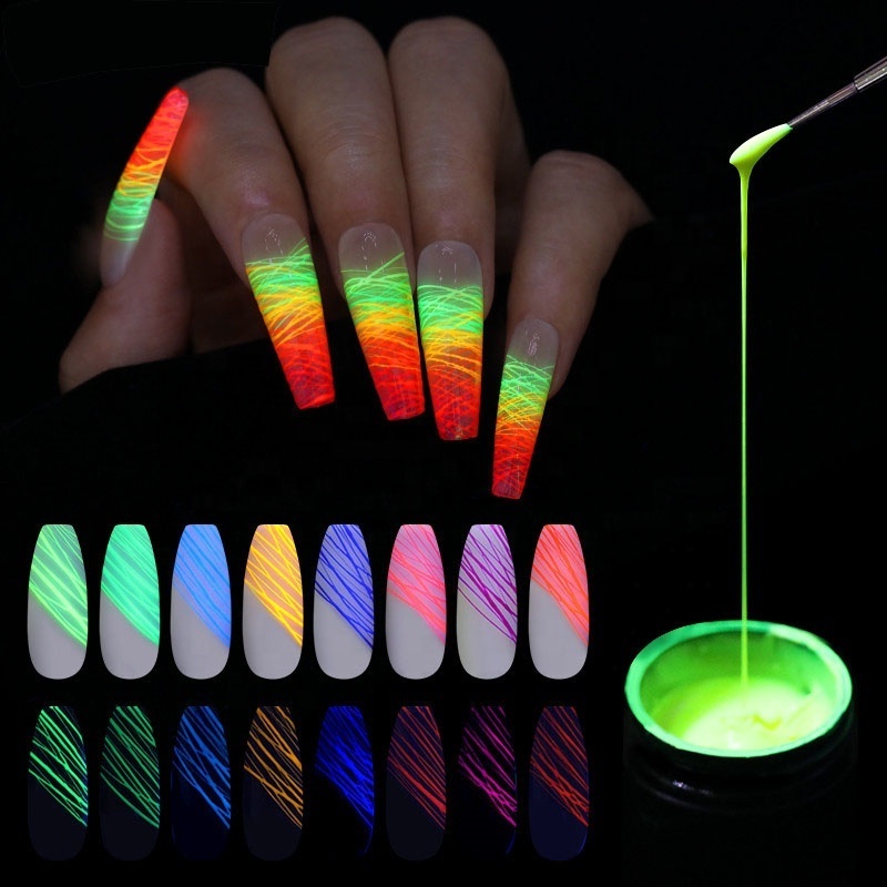 Luminous Drawing Elastic Drawing Glue Nail Gel Glow In The Dark Spider Glue