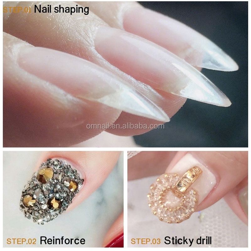 Brush on  Nail Glue Bulk 15ml For Rhinestone Adhesive Builder Clear Glue 4 in 1 Soak Off Diamond Decoration Glue