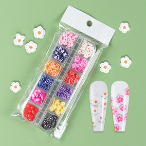 Nail Art Slices Colorful Flower and Fruit Slime Nail Decals Polymer Clay Slice for Nail Art