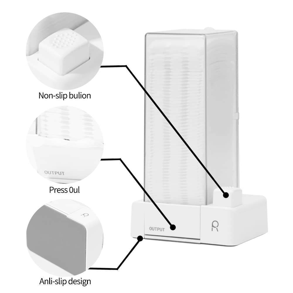 Automatic Cotton Pad Dispenser Square Press Out Cosmetic Cotton Pad Holder and Organizer Lint-Free Nail Wipes with Dispenser