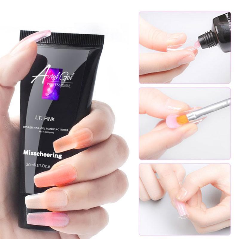 30ML Nail Extension Gel Quickly Nail Extend Glue Painless Lengthening Colorful Nail Art Gel Fast Drying Long Lasting