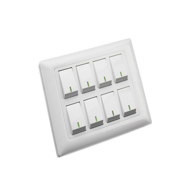 Electrical wall switches home indoor power switch 6 gang switch MF socket and indicator with dimmer provision