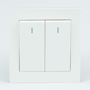 UK High quality white color big button 2 gang 1 way household wall switch