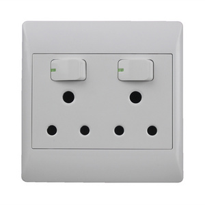 South Africa SASO Certificate switch socket 2 gang double 3 pin 16a outlet socket switch