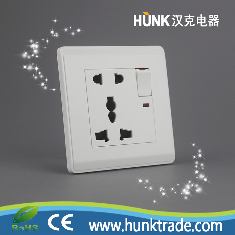 electrical material wholesales saso approved 1gang power supply switch and 5pin MF power supply socket