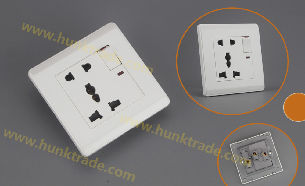 electrical material wholesales saso approved 1gang power supply switch and 5pin MF power supply socket