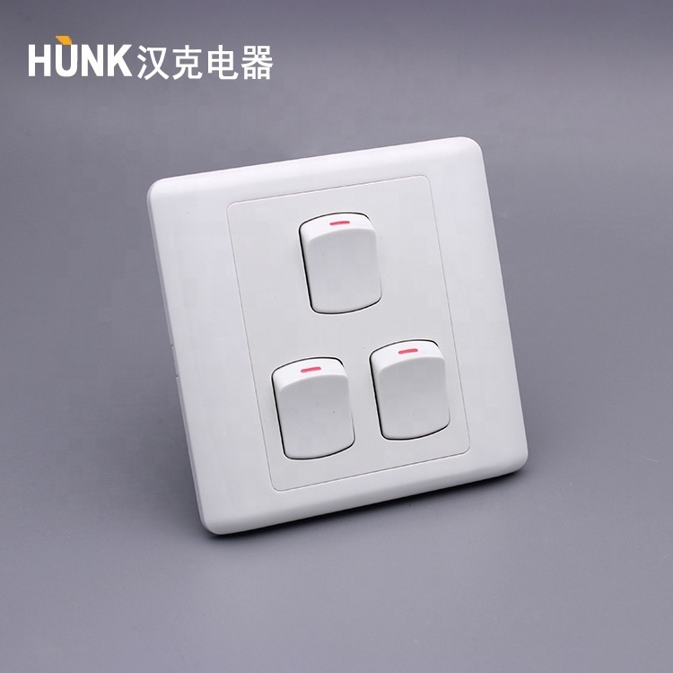 High quality white PC and copper material four gang one way switch for  Bangladesh market