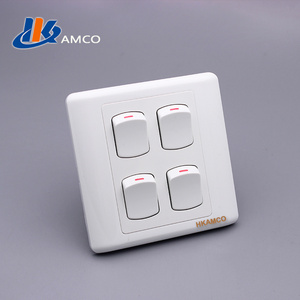 High quality white PC and copper material four gang one way switch for  Bangladesh market