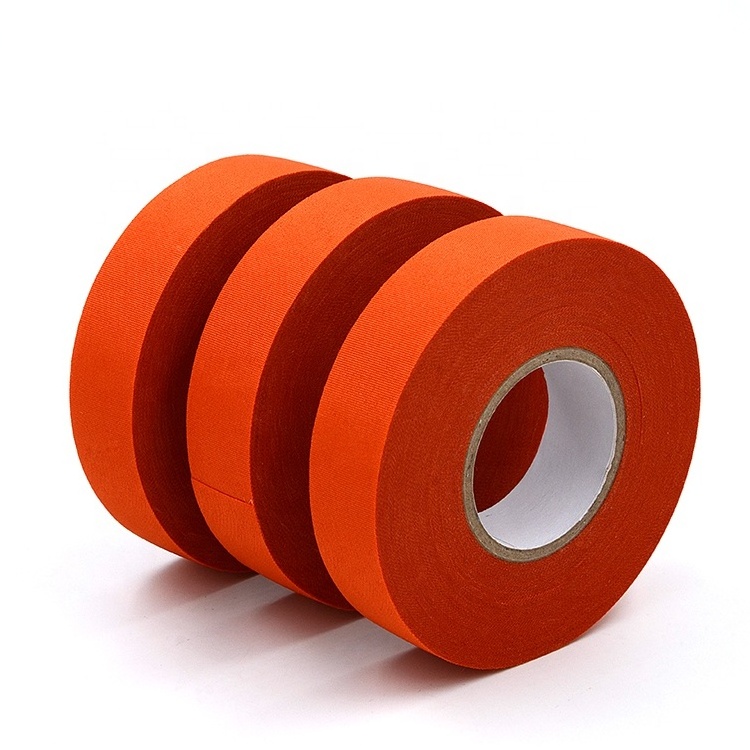 Orange black cloth 180mic 250mic 19mmx15m conductive automotive polyester wire harness pet tape for binding and fixing cables