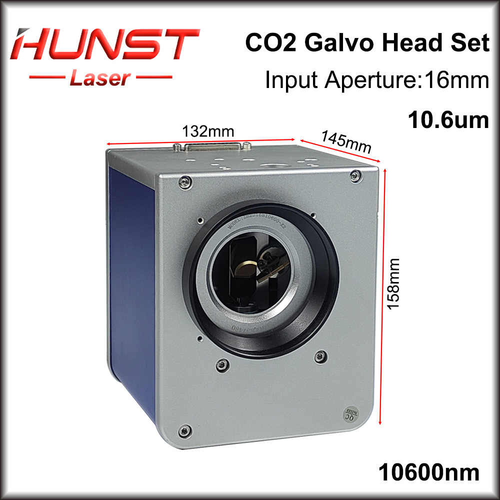 Hunst CO2 Laser Marking Machine Scanning Galvo Head 10.6um 10600nm Input Aperture 16mm Galvanometer Scanner with Power Supply