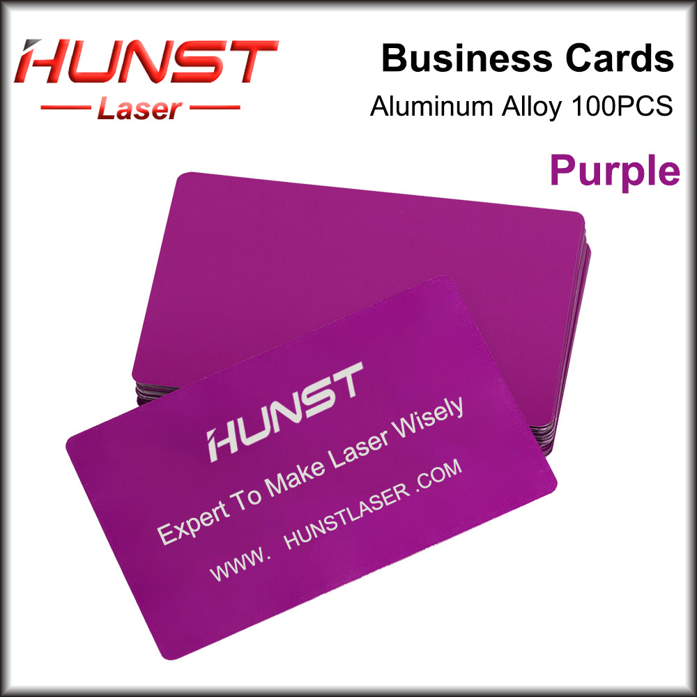 Hunst 100PCS/LOT Business Name Cards Multicolor Aluminium Alloy Metal Sheet Testing Material for Laser Marking Machine