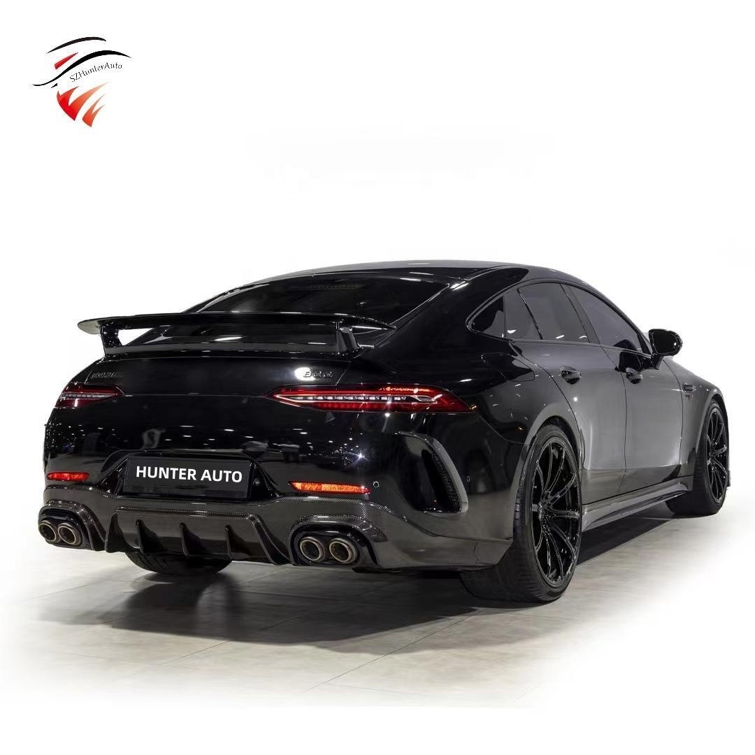 Real Carbon Fiber Brabas B800 Style Bodykit Front Lip Diffuser Exhaust Tips Vent Splitter For Mercedes Benz AMG GT GTS GT63S