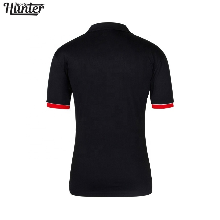 Cotton Two Tone Red and Black Color Combination Polo Collar Men T-shirts Custom Logo Printing Polo shirts