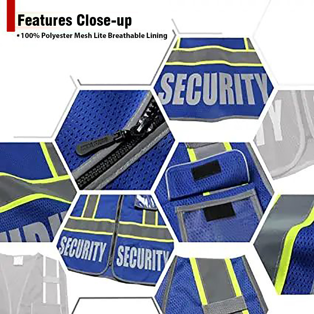 Reflective Safety Workwear Hi-Viz Traffic Illumination Night visibility Construction Roadway Emergency Outdoor Hi-Vis Blue Vest