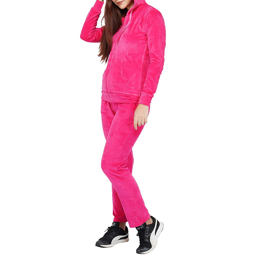 Wholesale High Quality Custom  Plain Velour Tracksuit For Women