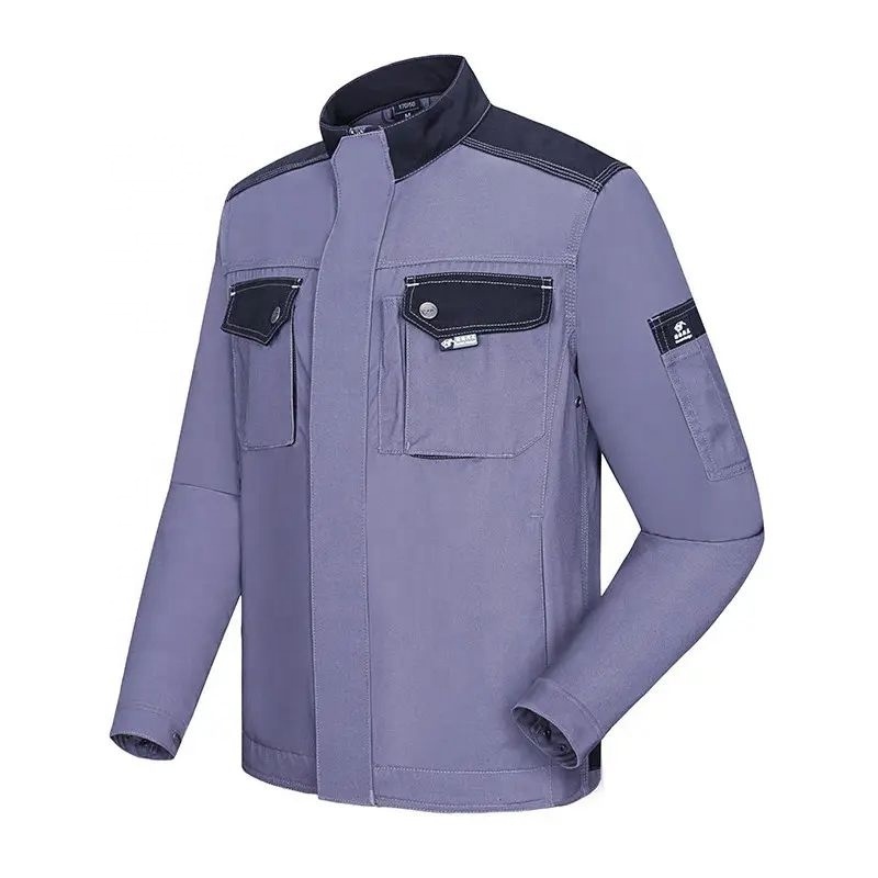 Men's Safety Work Jacket TC 65%Polyester 35%Cotton Twill 245gsm Engineer and Mining Workwear Jacket