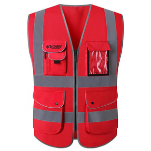 Wholesale Custom Made Fluorescent Orange Webbing Safety Vest with Safety Reflective Vest