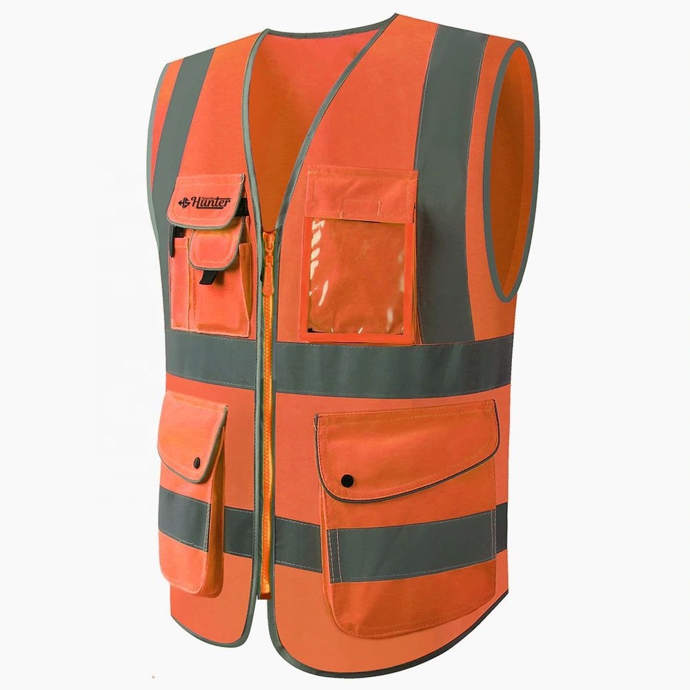 Wholesale High Visibility Safety Vest Unique Design orange Color Men Wear High Visibility Vest