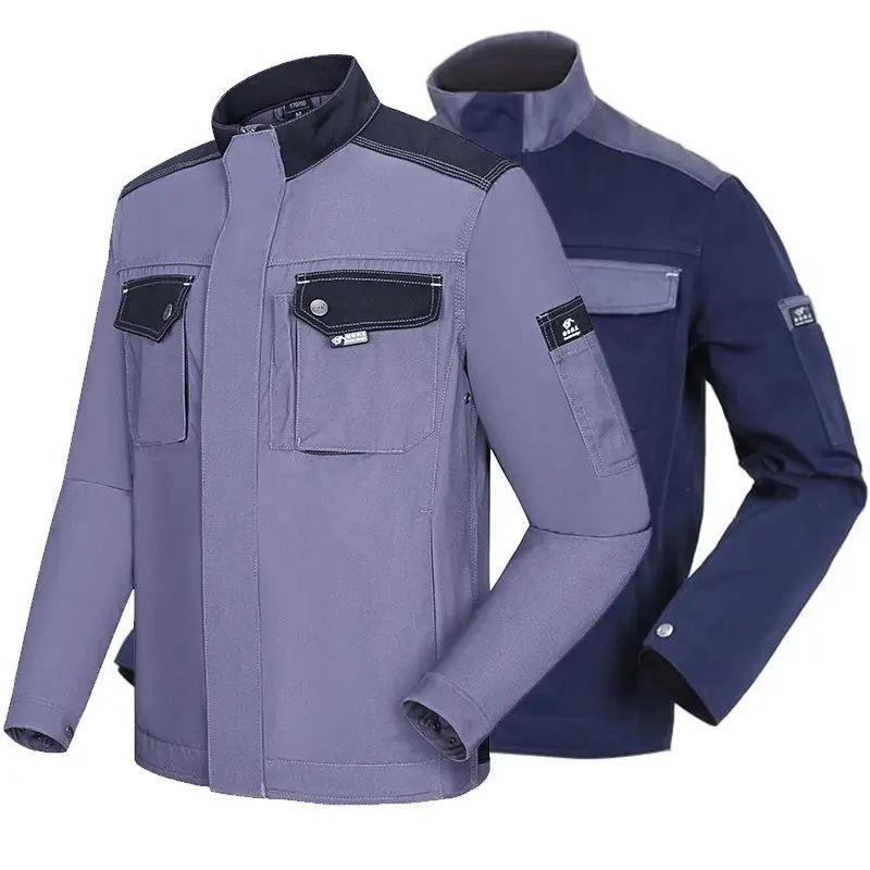 Men's Safety Work Jacket TC 65%Polyester 35%Cotton Twill 245gsm Engineer and Mining Workwear Jacket