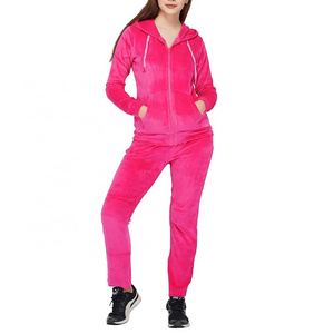 Wholesale High Quality Custom  Plain Velour Tracksuit For Women