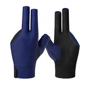 Elastic 3 Fingers Show Gloves for Billiard Shooters Carom Pool Snooker Sport Custom Logo On Snooker gloves