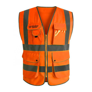 Wholesale High Visibility Safety Vest Unique Design orange Color Men Wear High Visibility Vest