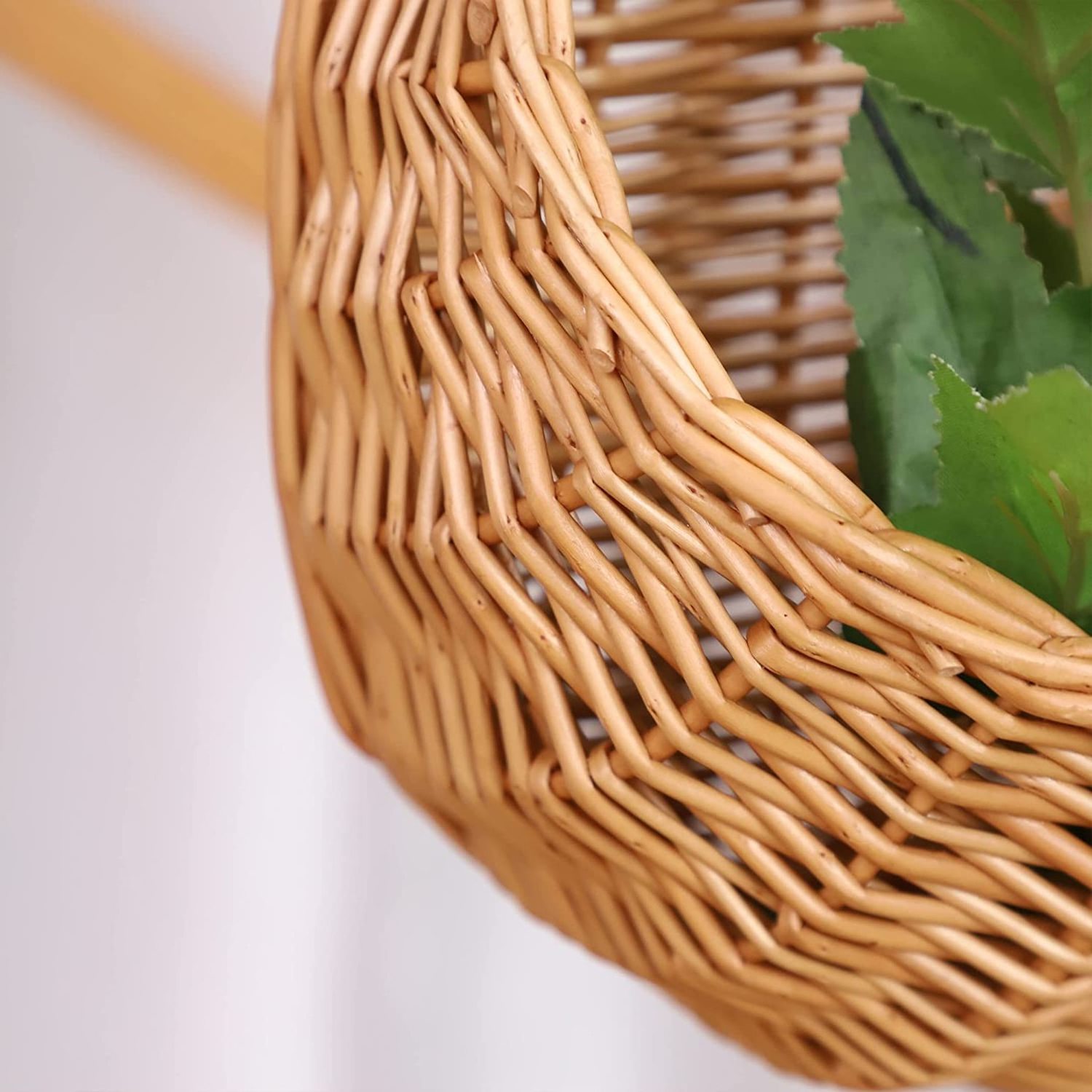 Oval shape natural wicker material wicker hanging storage baskets woven front door basket decoration for gifts