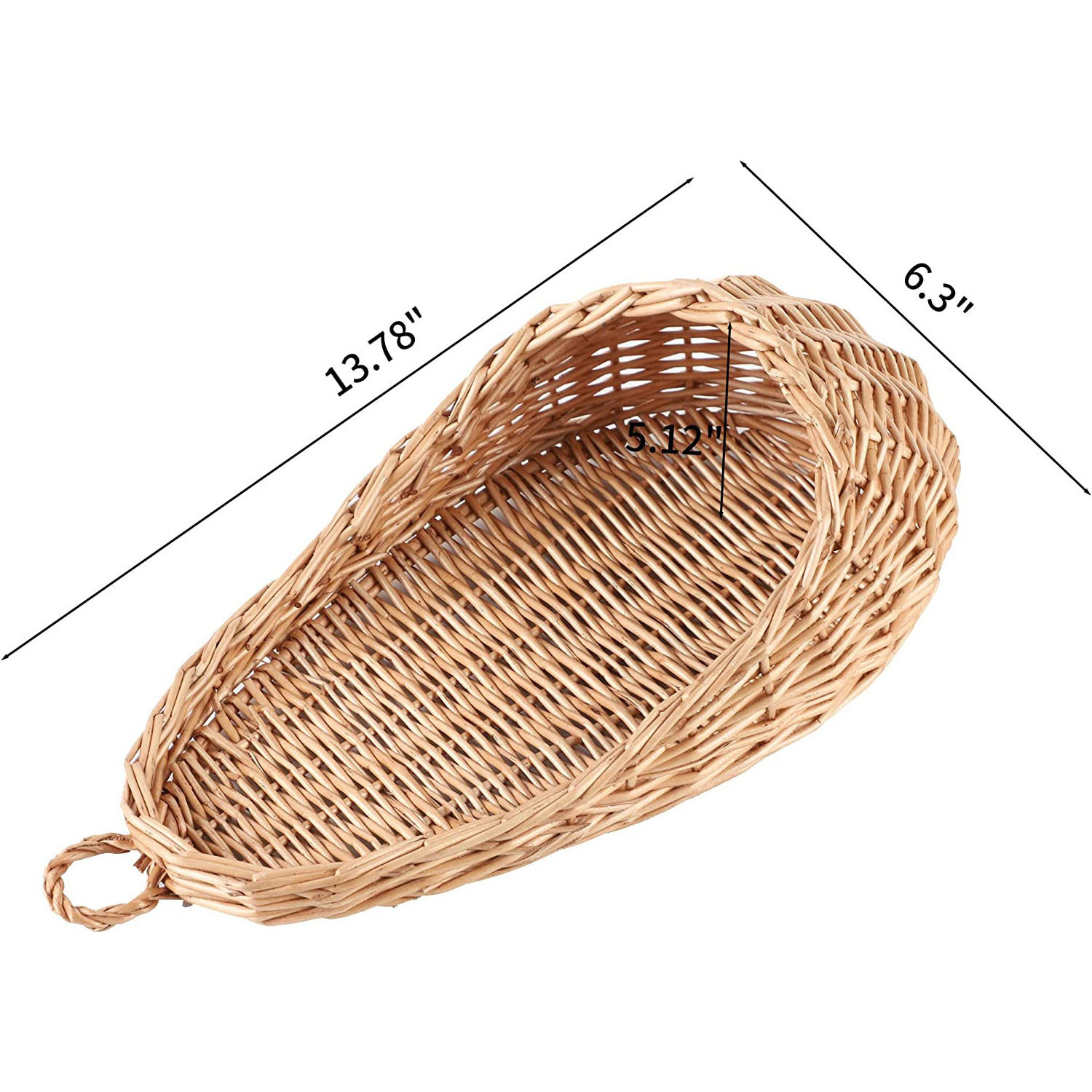 Oval shape natural wicker material wicker hanging storage baskets woven front door basket decoration for gifts