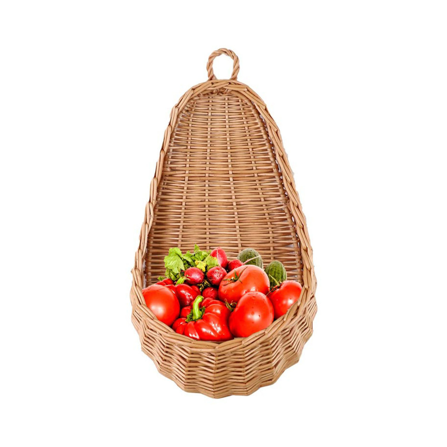 Oval shape natural wicker material wicker hanging storage baskets woven front door basket decoration for gifts