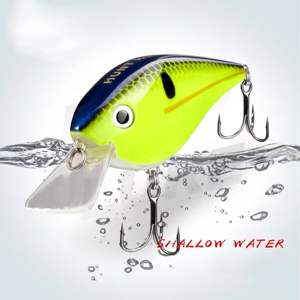 Popular 3D Lifelike Eyes Artificial Hard Baits Floating Fishing Lures Flat Sided Square Bill Crankbait Lures