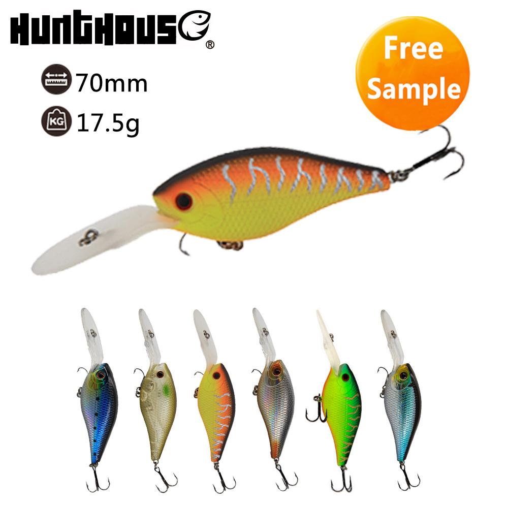 hunthouse floating custom lures wholesale bulk 3D eyes fishing crankbait