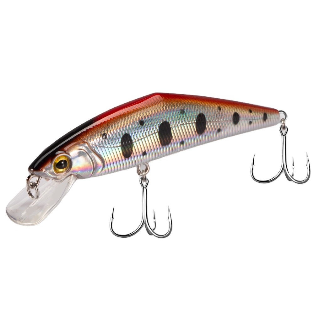 Hunt House Hot Selling Artificial hard minnow bait wobbler abs realistic 63mm 7.5g 85mm14.7g origin hook sinking minnow lure