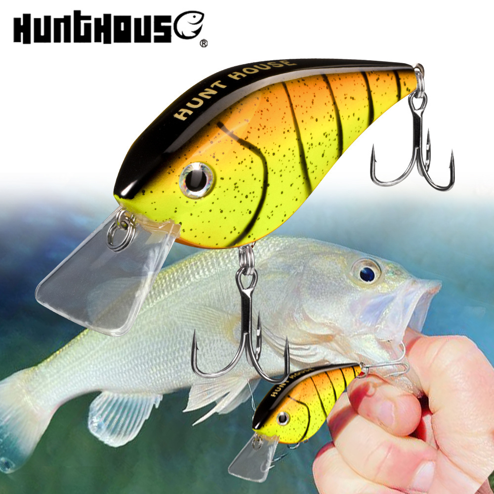 Popular 3D Lifelike Eyes Artificial Hard Baits Floating Fishing Lures Flat Sided Square Bill Crankbait Lures