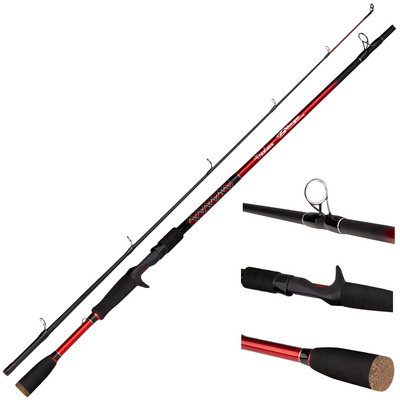 Hunthouse cheap casting and spinning 2-sectiion fishing rod and reel combo carbon freshwater bass fishing rod sea fishing rod