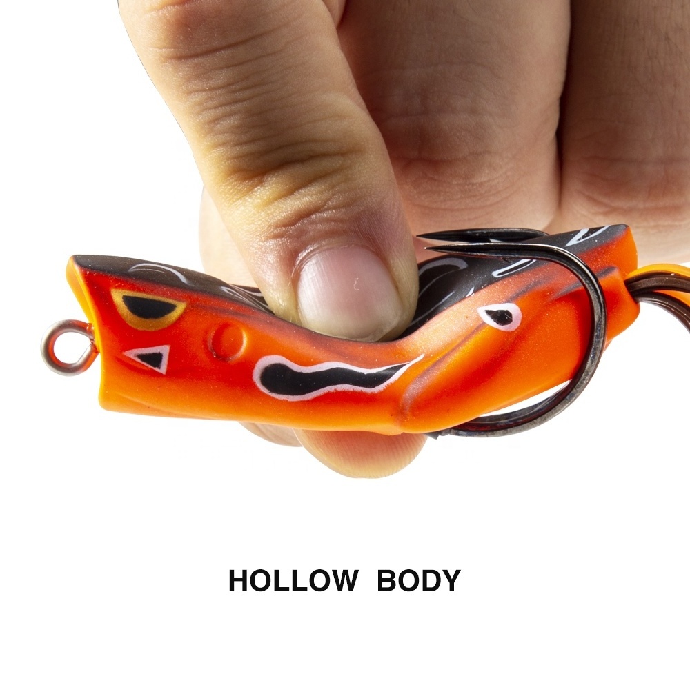 Freshwater Fishing Artificial Plastic Soft Baits Jumping Hollow Silicone Topwater Frog Lure For Snakehead