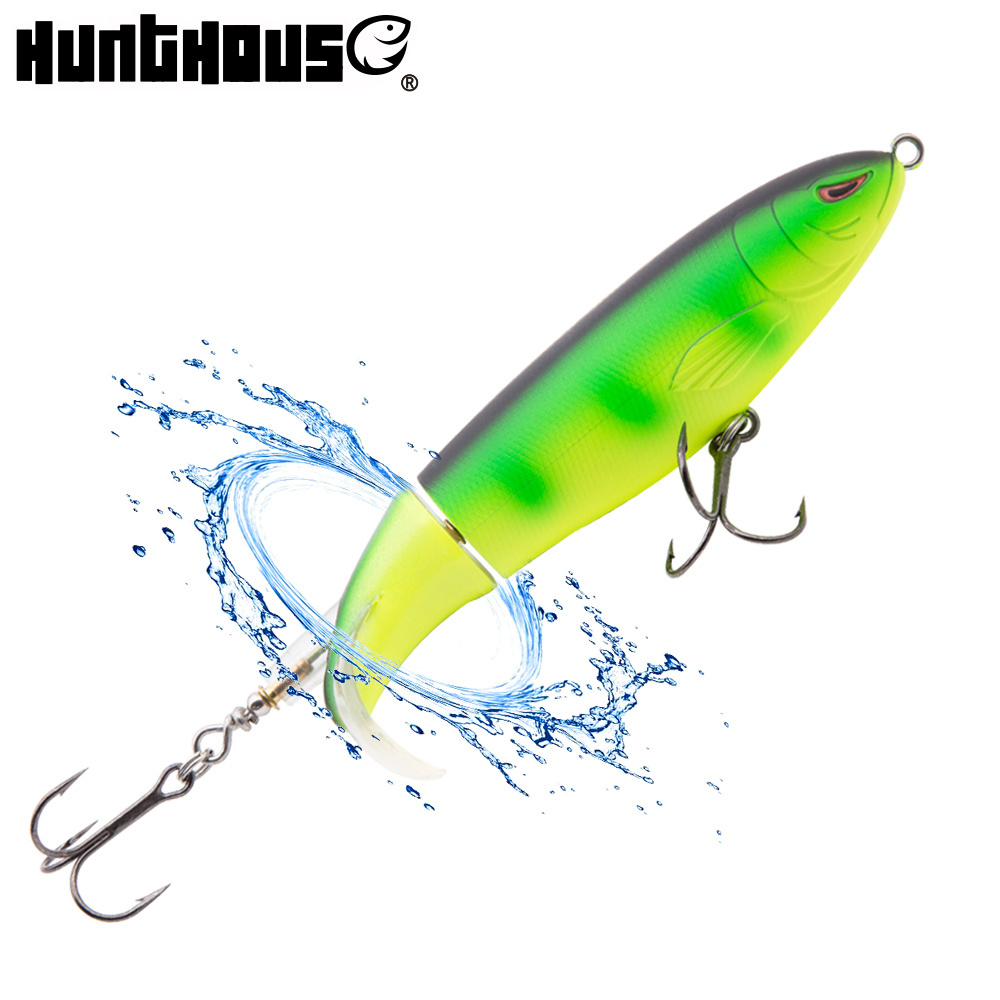 hunt house Wholesale Fishing Lure Artificial Bait 9cm 11cm Hard Plopper Soft Rotating Tail Topwater Whopper Popper