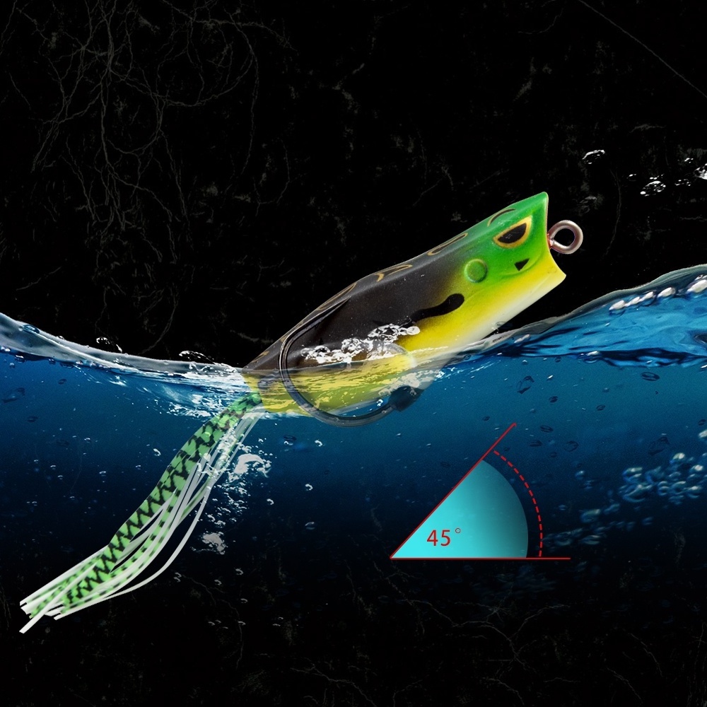 PVC Fishing Lure Pesca 65mm 15g Silicone Artificial Bait 3D Eyes Topwater Wobbler Flake Frog Rubber Snakehead